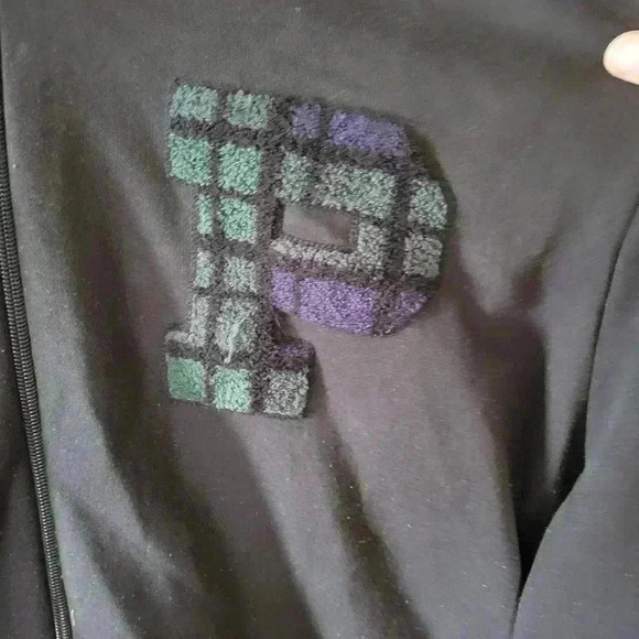 Polo Ralph Lauren Full Zip Plaid 'P' Hoodie Black Hooded Sweater Jacket Mens XXL - Picture 2 of 6